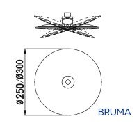 MEDIDAS ROCIADOR DUCHA FIJA 250mm BRUMA